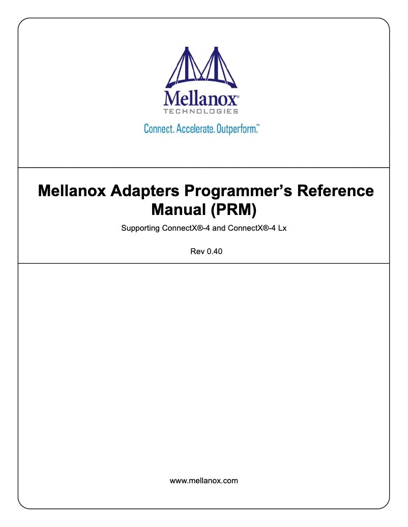 Image de la première page du manuel de l'appareil Mellanox ConnectX-4