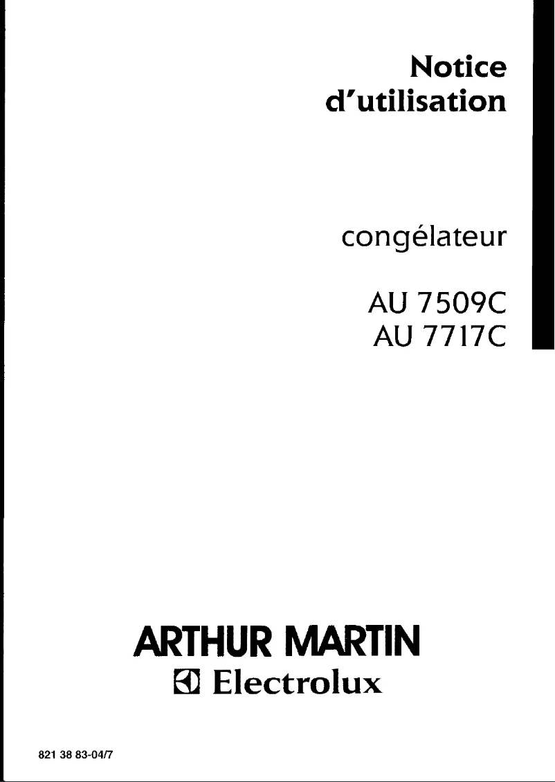 Image de la première page du manuel de l'appareil AU 8292 C