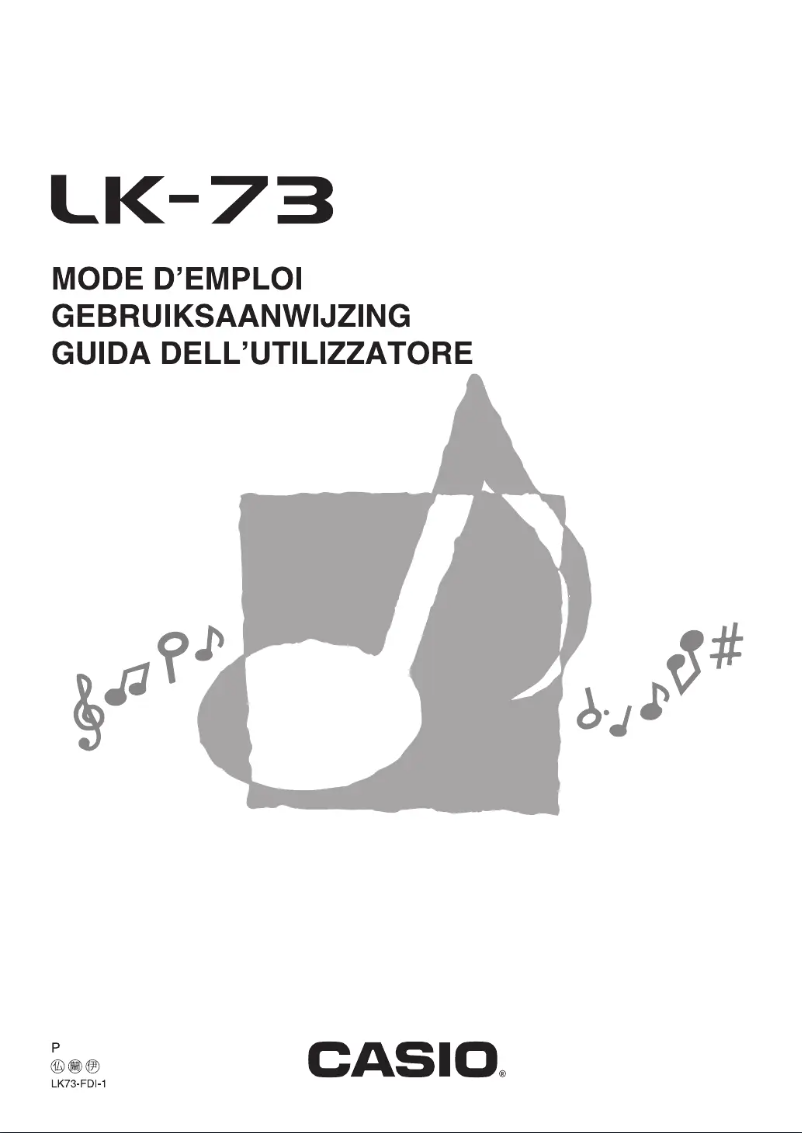 Page 1 de la notice Instructions de sécurité Casio LK-73