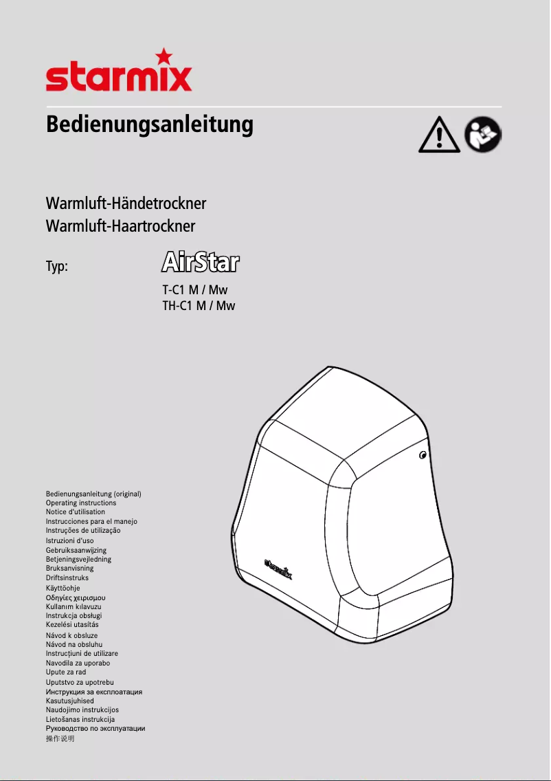Page 1 de la notice Manuel utilisateur Starmix AirStar T-C1 M / Mw