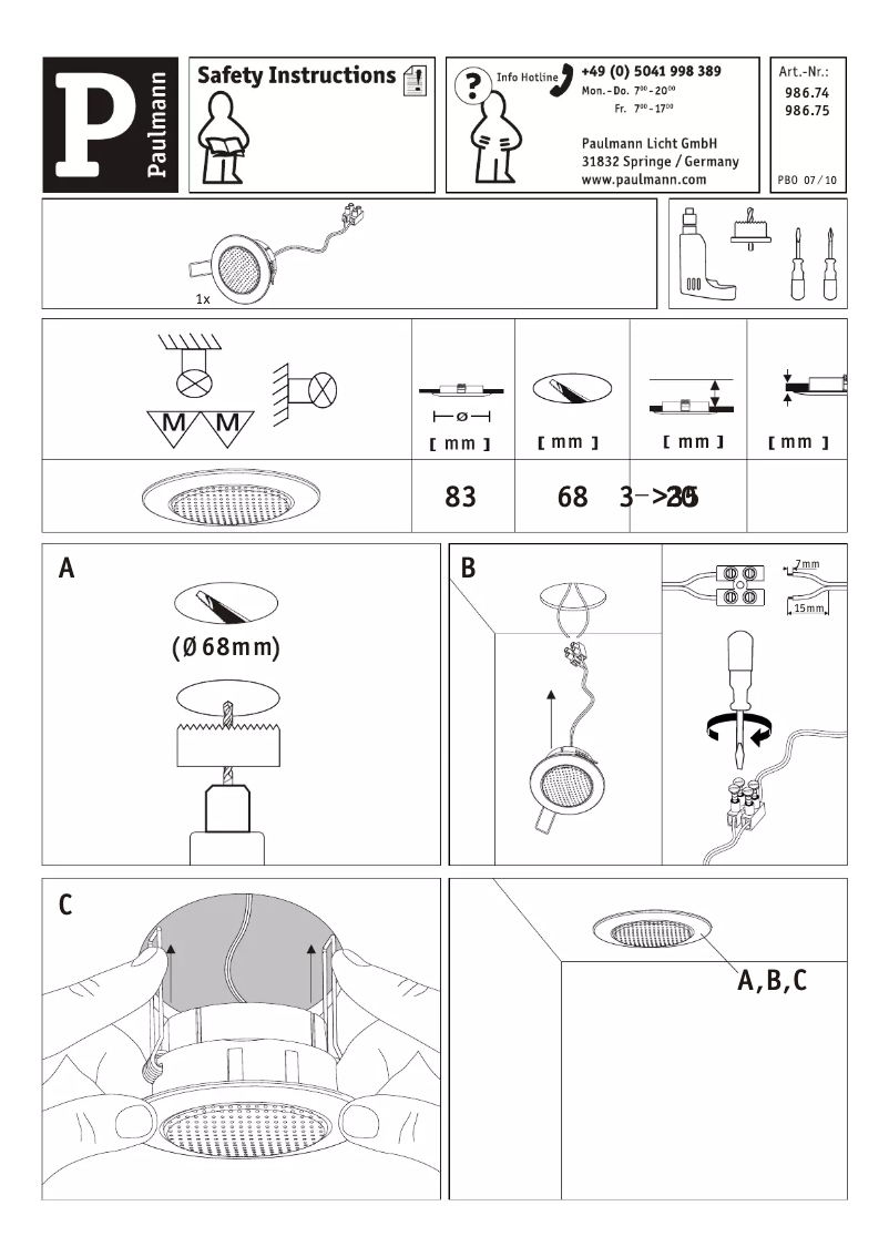 Image de la première page du manuel de l'appareil 98674