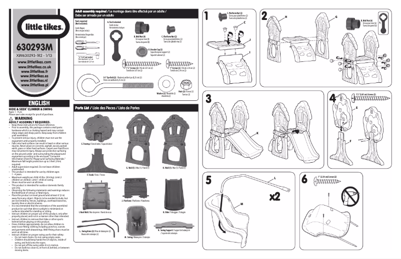 Page 1 de la notice Manuel utilisateur Little Tikes Climber & Swing