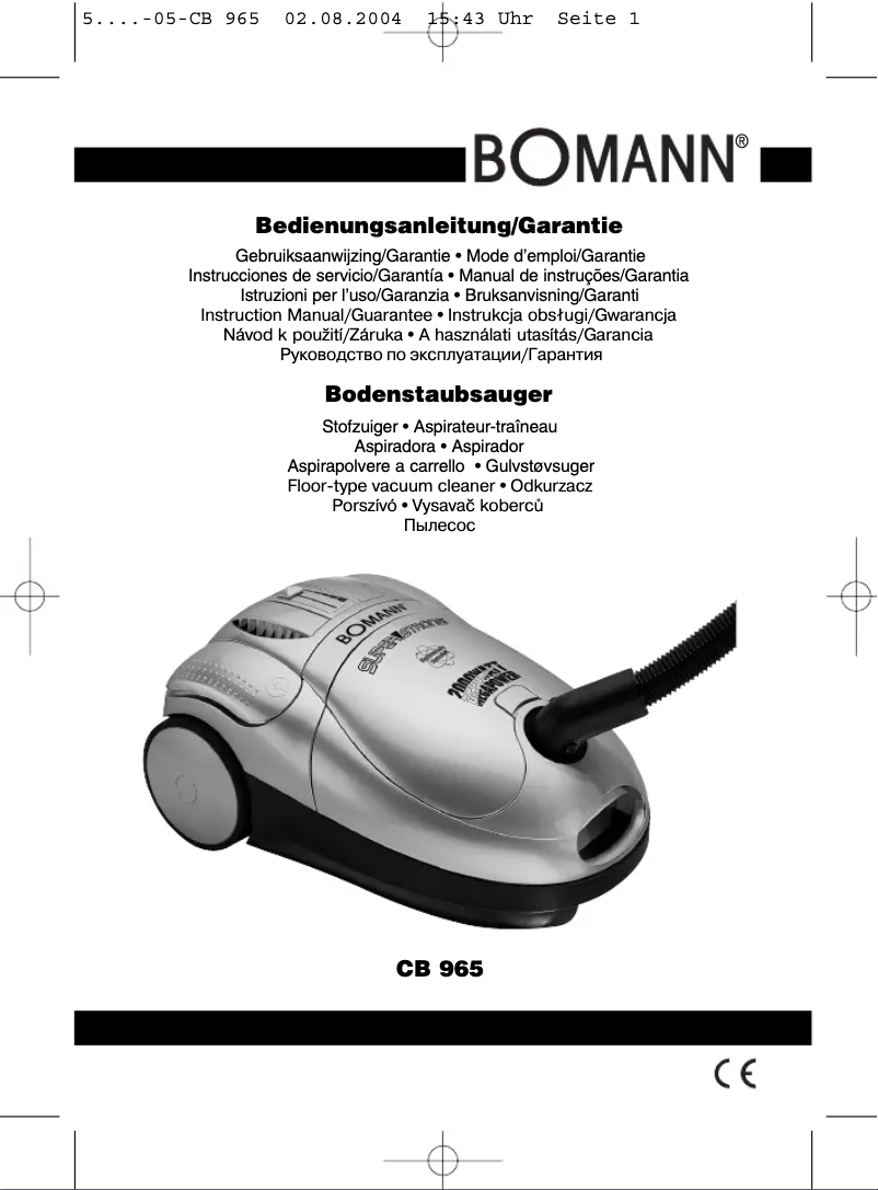 Page 1 de la notice Manuel utilisateur Bomann CB 965