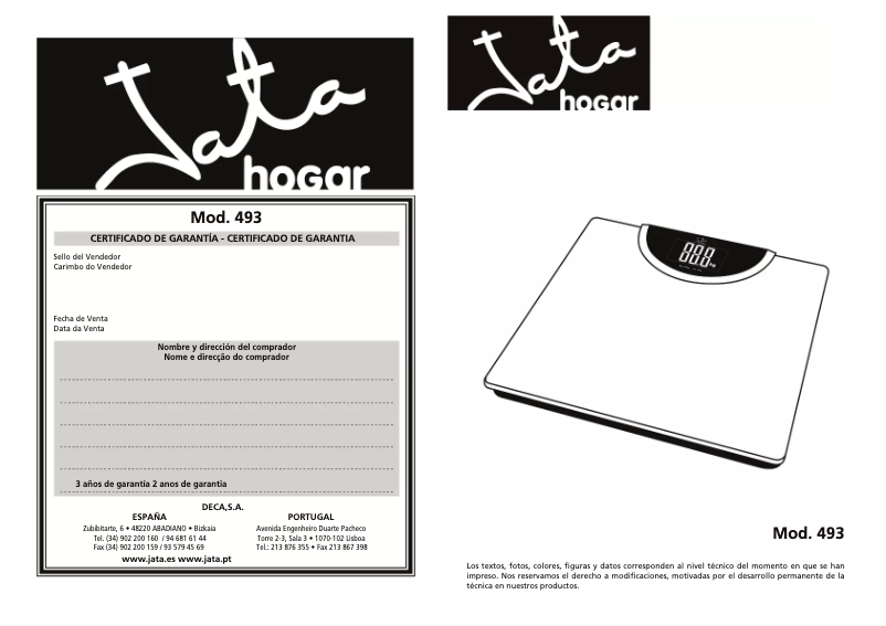 Image de la première page du manuel de l'appareil 493