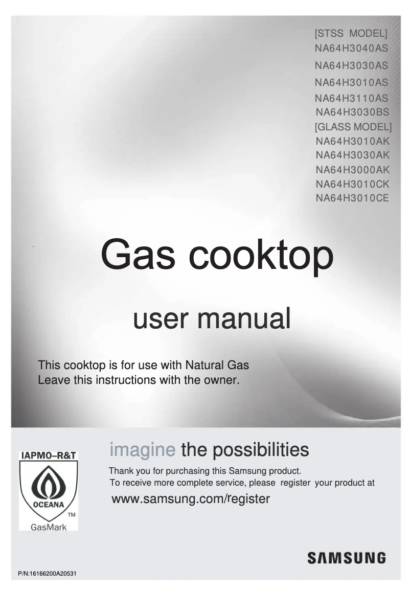 Image de la première page du manuel de l'appareil NA64H3030BS