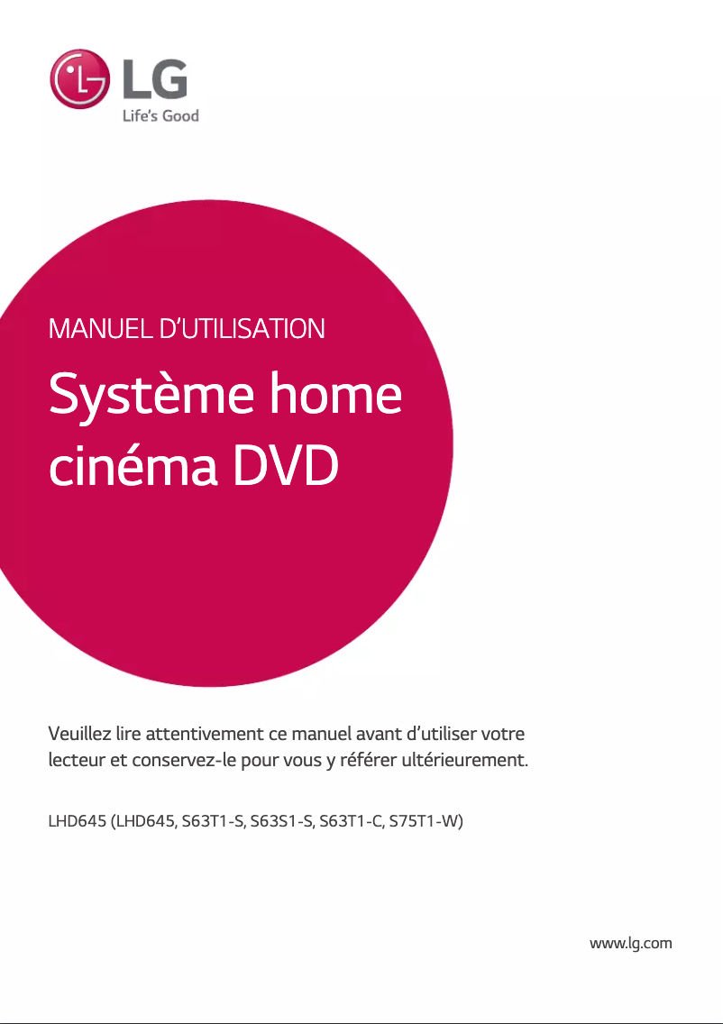 First page image of the manual for LHD645