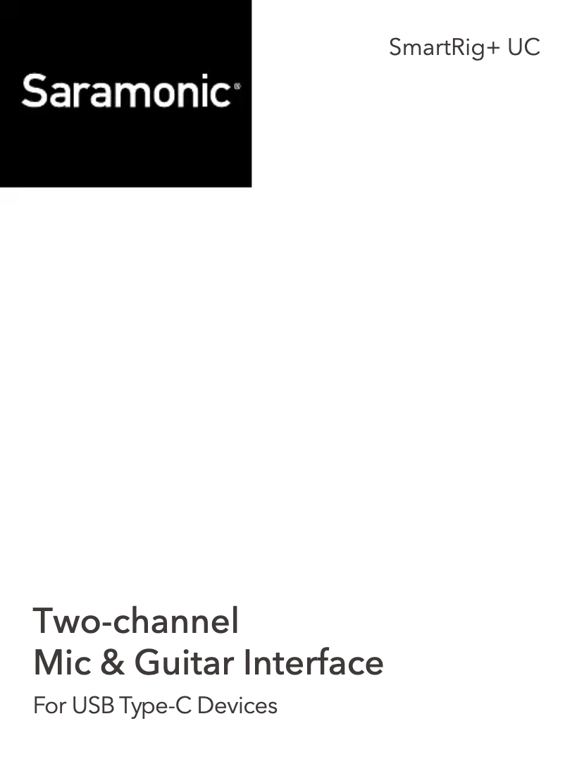 Página 1 del manual Manual de usuario Saramonic SmartRig+UC