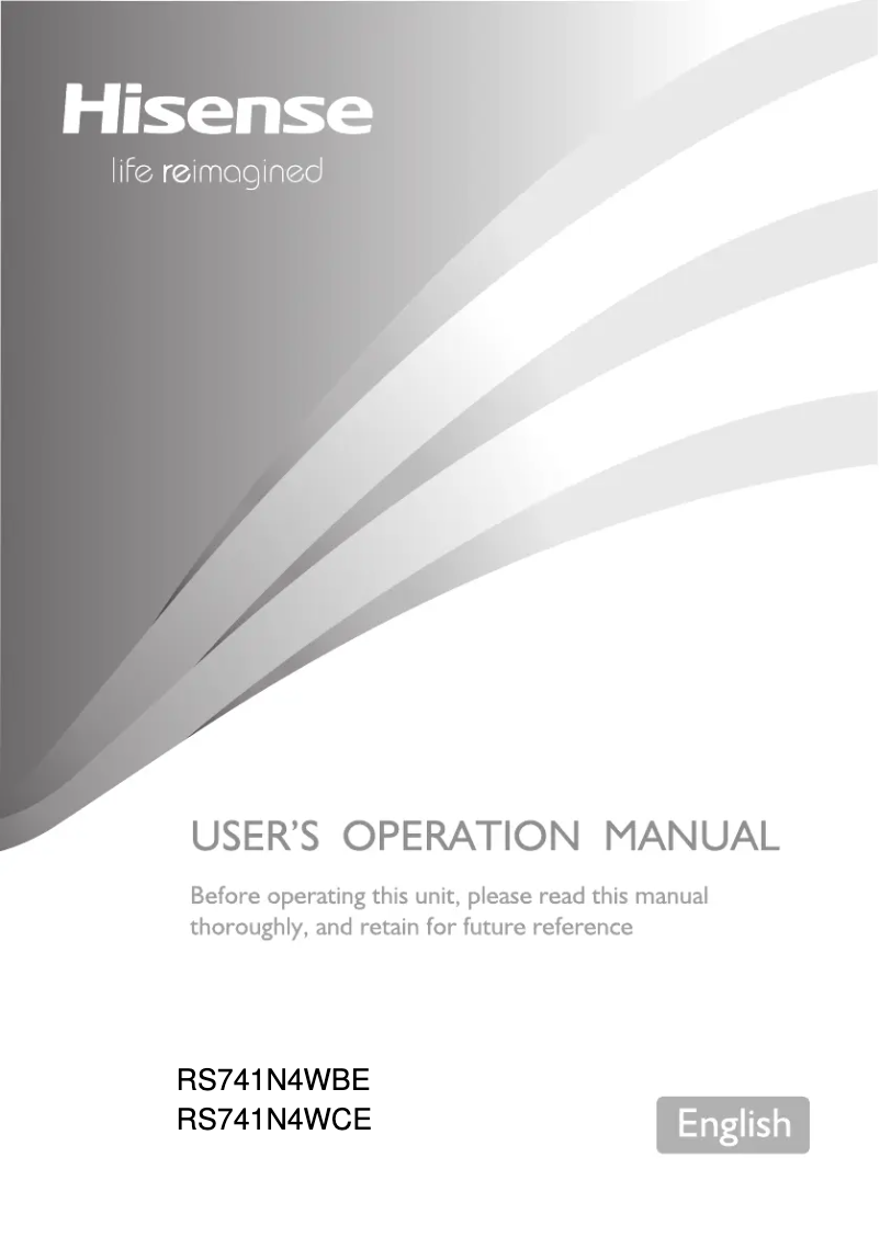 Page n°1 - Manuel utilisateur Hisense RS741N4WCE