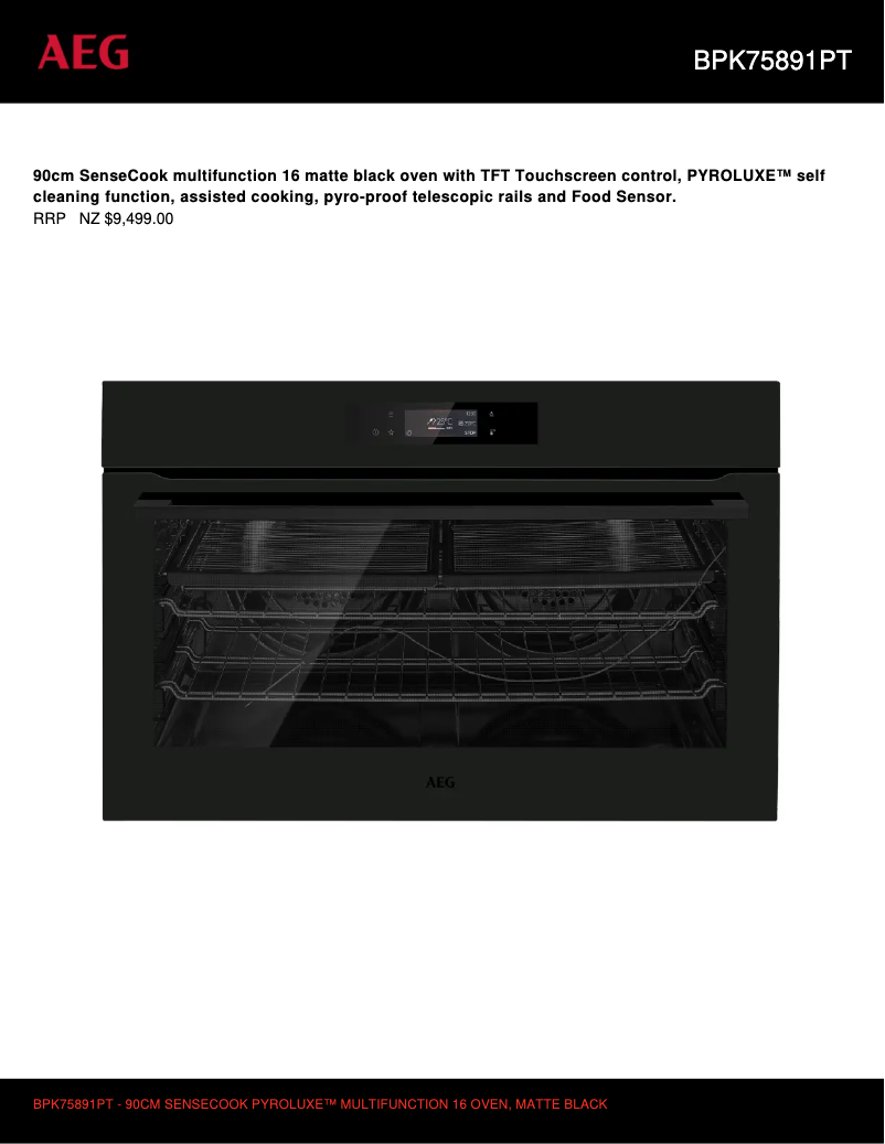 Página 1 del manual Ficha técnica AEG BPK75891PT