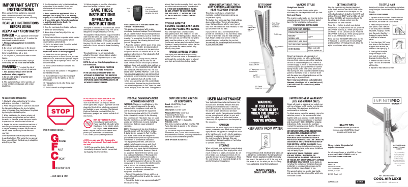 Image de la première page du manuel de l'appareil InfinitiPRO CD2115