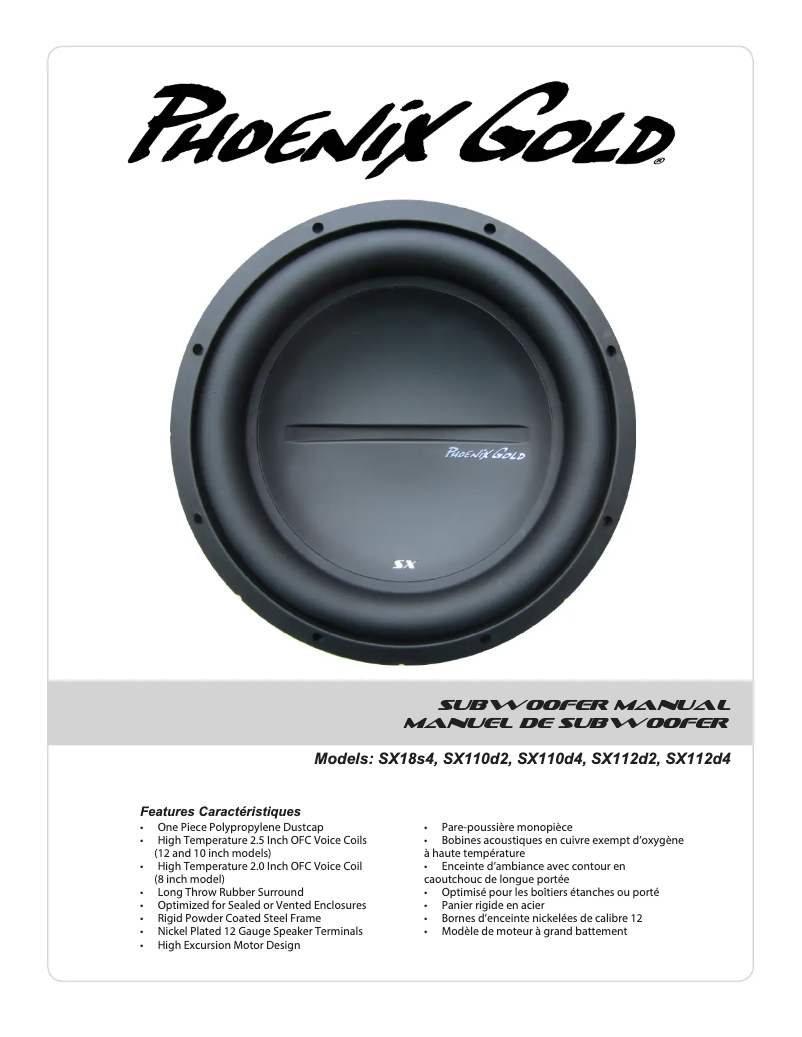Page n°1 - Manuel utilisateur Phoenix Gold SX112D4