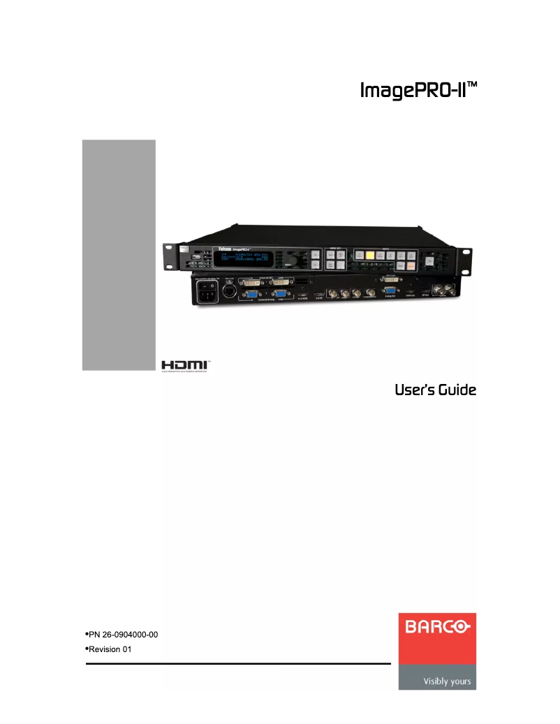 Page 1 of the manual User Manual Barco R9004677