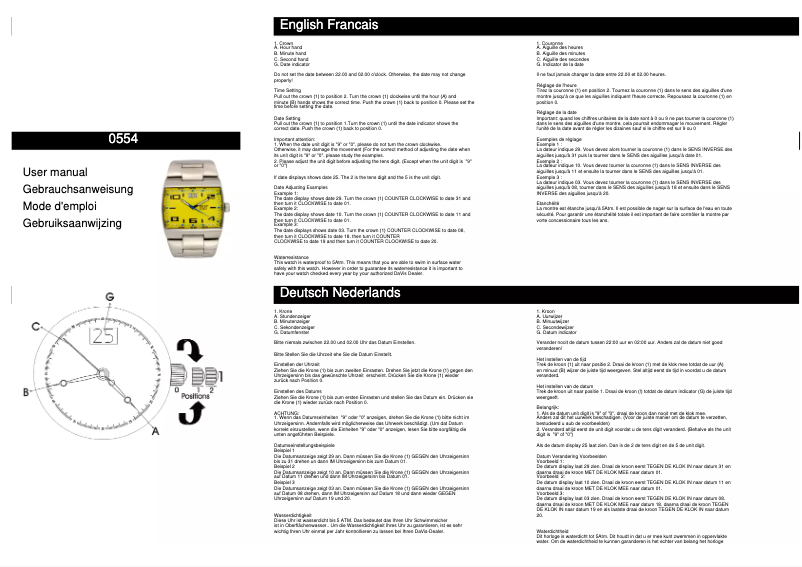 Page n°1 - Manuel utilisateur Davis 0554