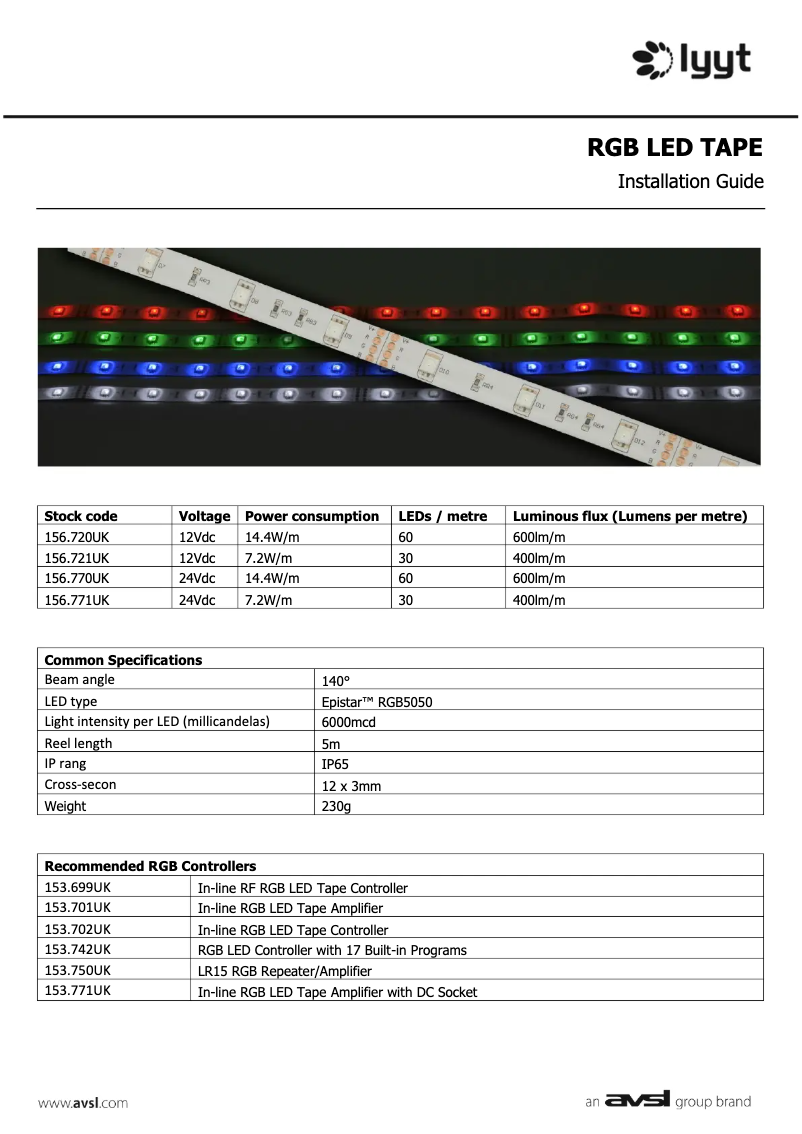 Image de la première page du manuel de l'appareil LT12560-RGB