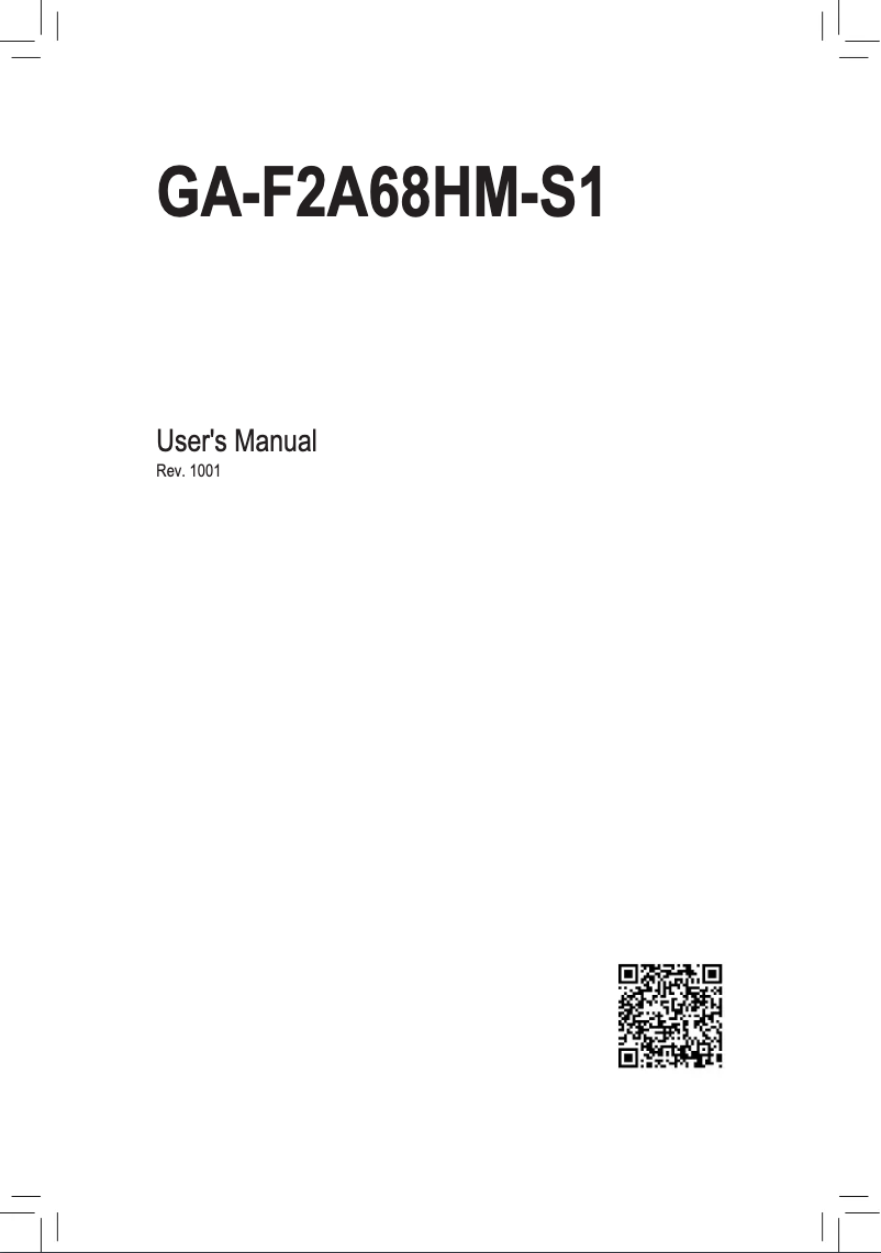 Image de la première page du manuel de l'appareil GA-F2A68HM-S1