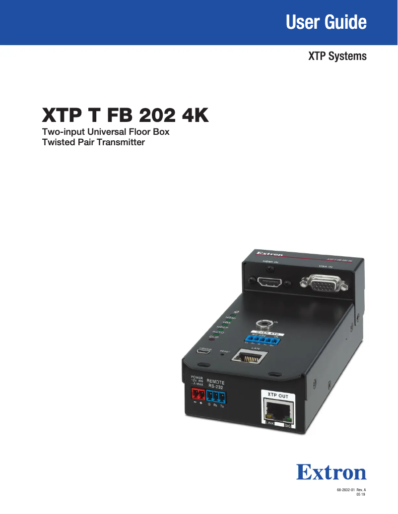 Page n°1 - Manuel utilisateur Extron XTP T FB 202 4K