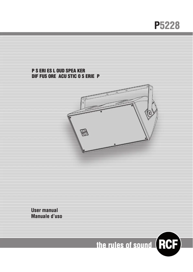 Page 1 de la notice Manuel utilisateur RCF P 5228-L