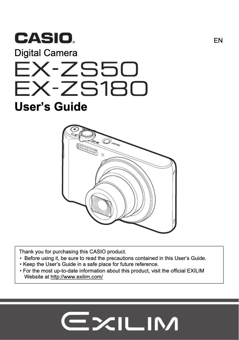 Page n°1 - Manuel utilisateur Casio Exilim EX-ZS180