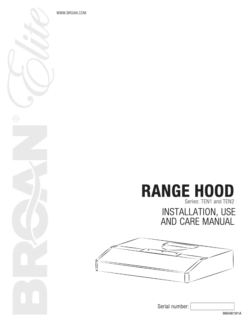 Página 1 del manual Manual de usuario Broan TEN236BL