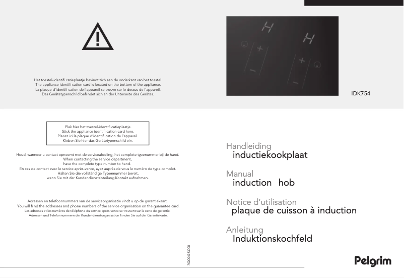 Page n°1 - Mode d'emploi Pelgrim IDK754ONY