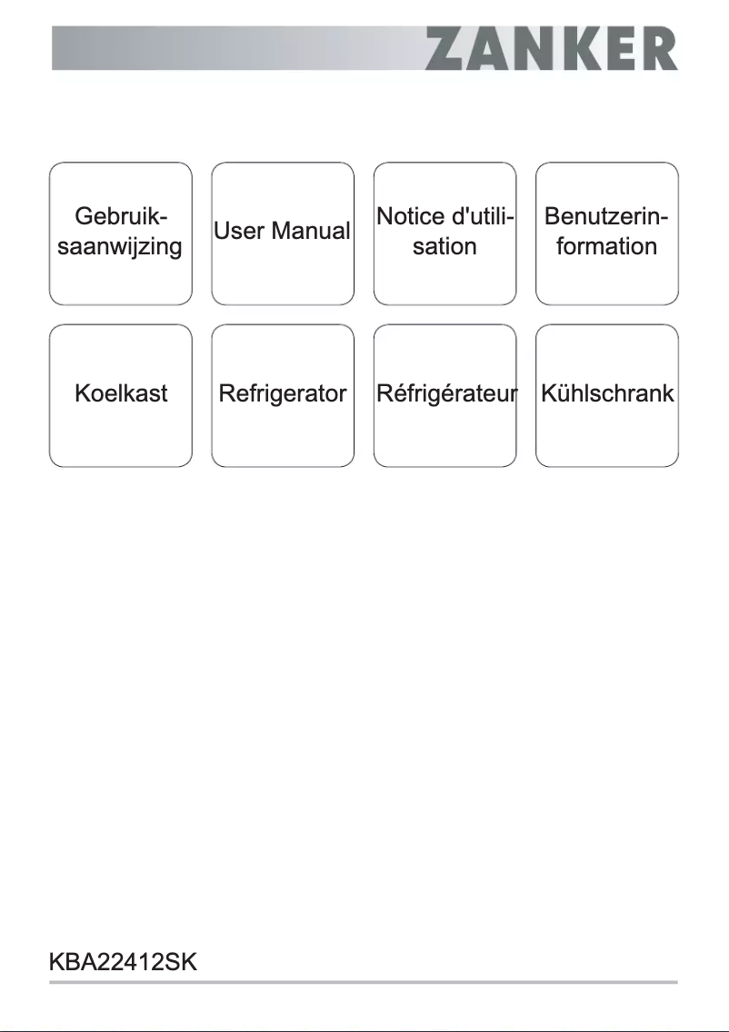 Page 1 de la notice Manuel utilisateur Zanker KBA22412SK