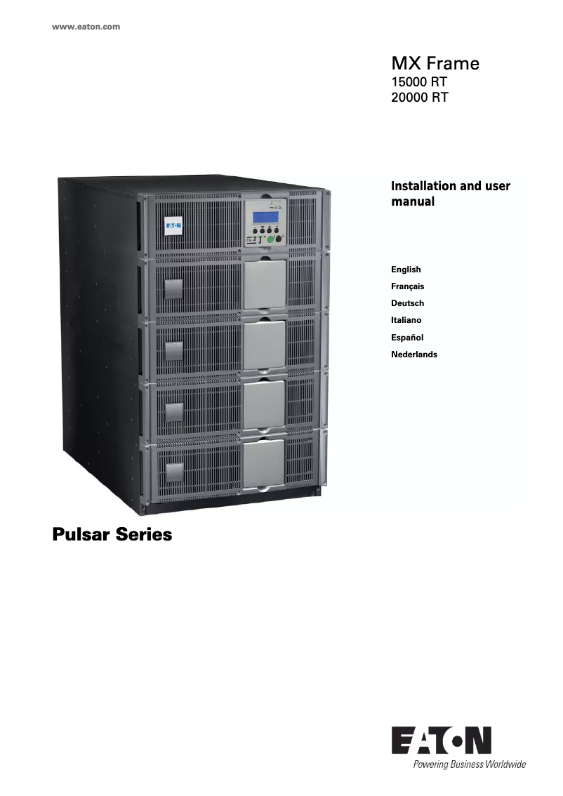 Page 1 de la notice Manuel utilisateur Eaton MX Frame 20000