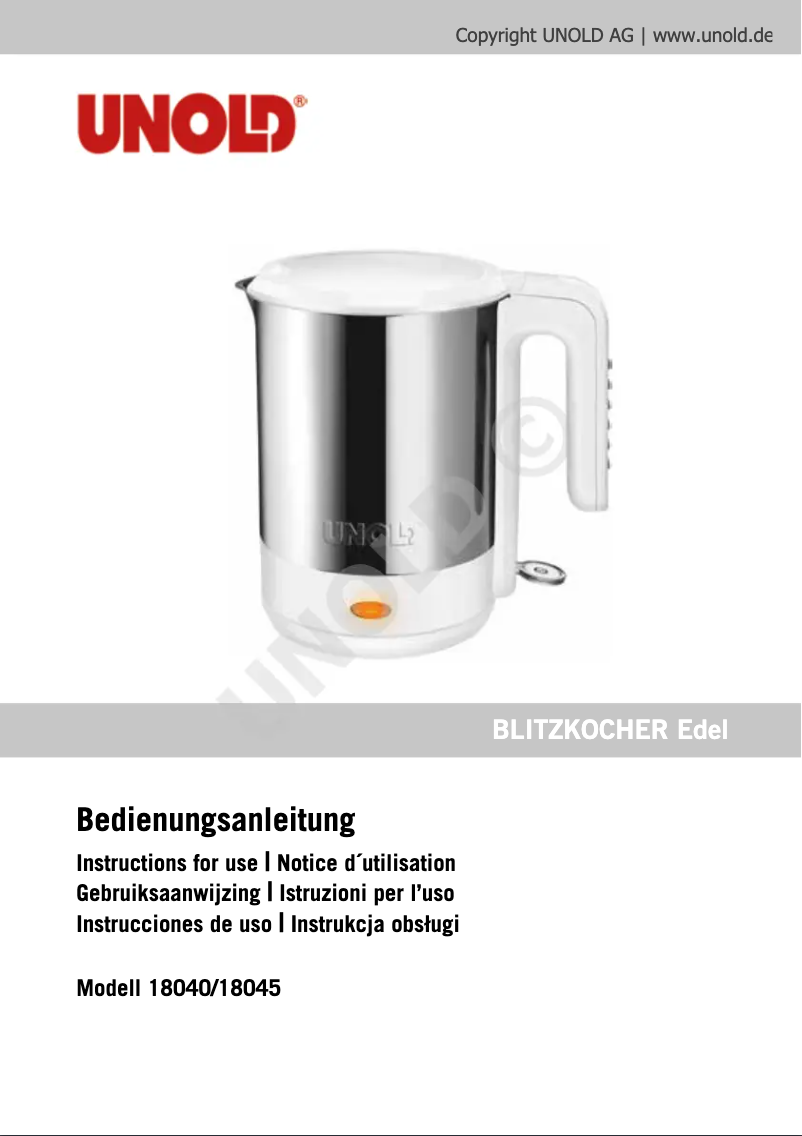 Image de la première page du manuel de l'appareil Edel 18040