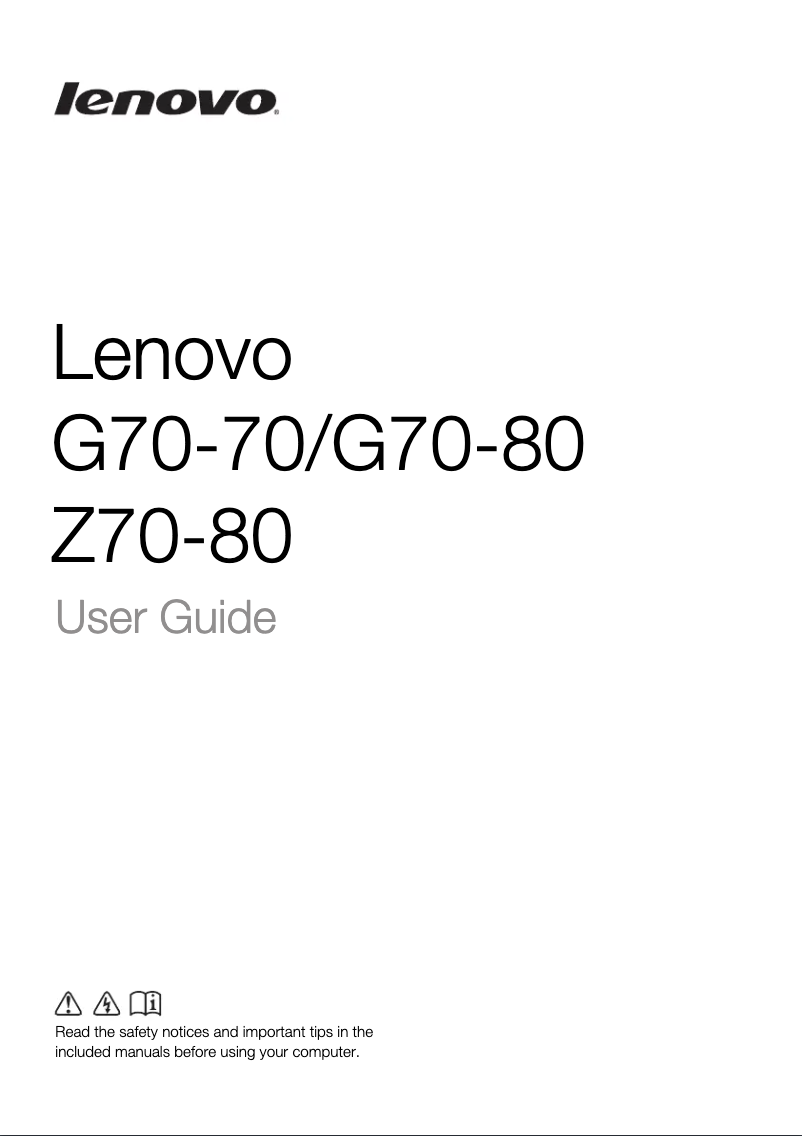 Page n°1 - Manuel utilisateur Lenovo Essential G70-70