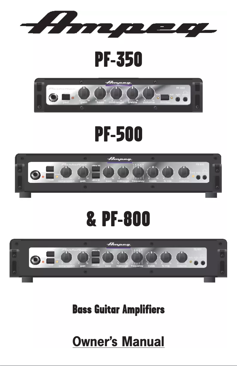 Page n°1 - Manuel utilisateur Ampeg PF500