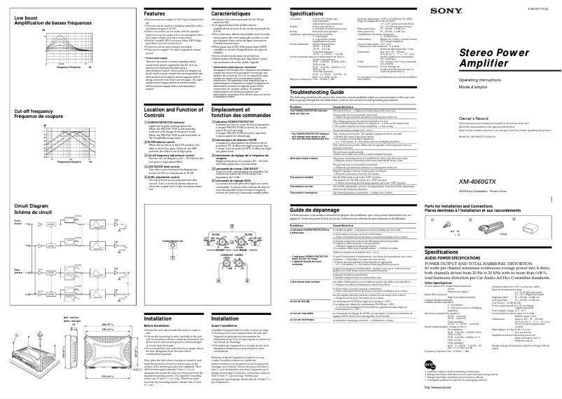 Página 1 del manual Manual de usuario Sony XM-4060GTX