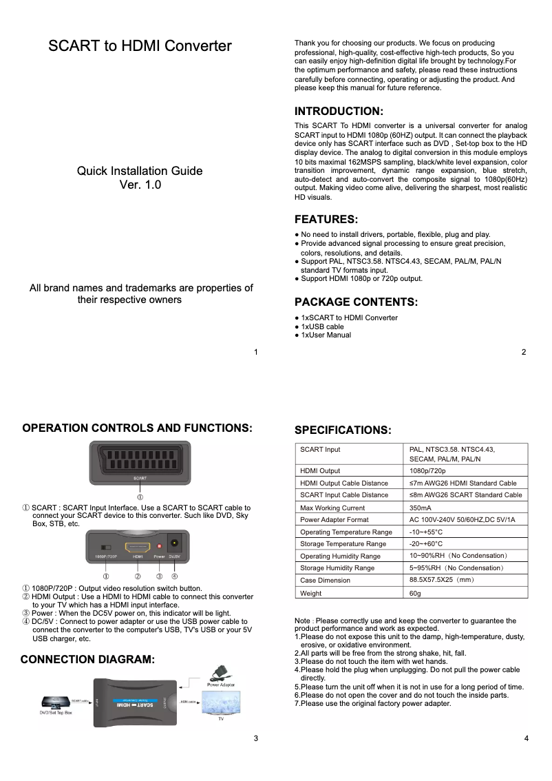 Page n°1 - Manuel utilisateur Micro Connect MC-SC-HM