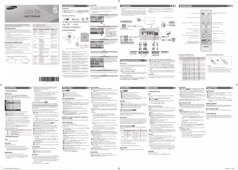 Page 1 de la notice Manuel utilisateur Samsung UA22ES5005R
