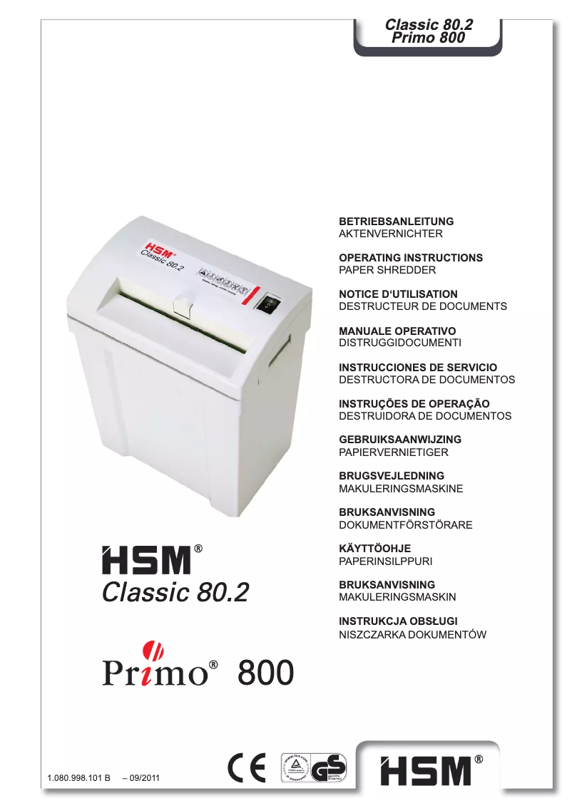 Image de la première page du manuel de l'appareil Classic 80.2