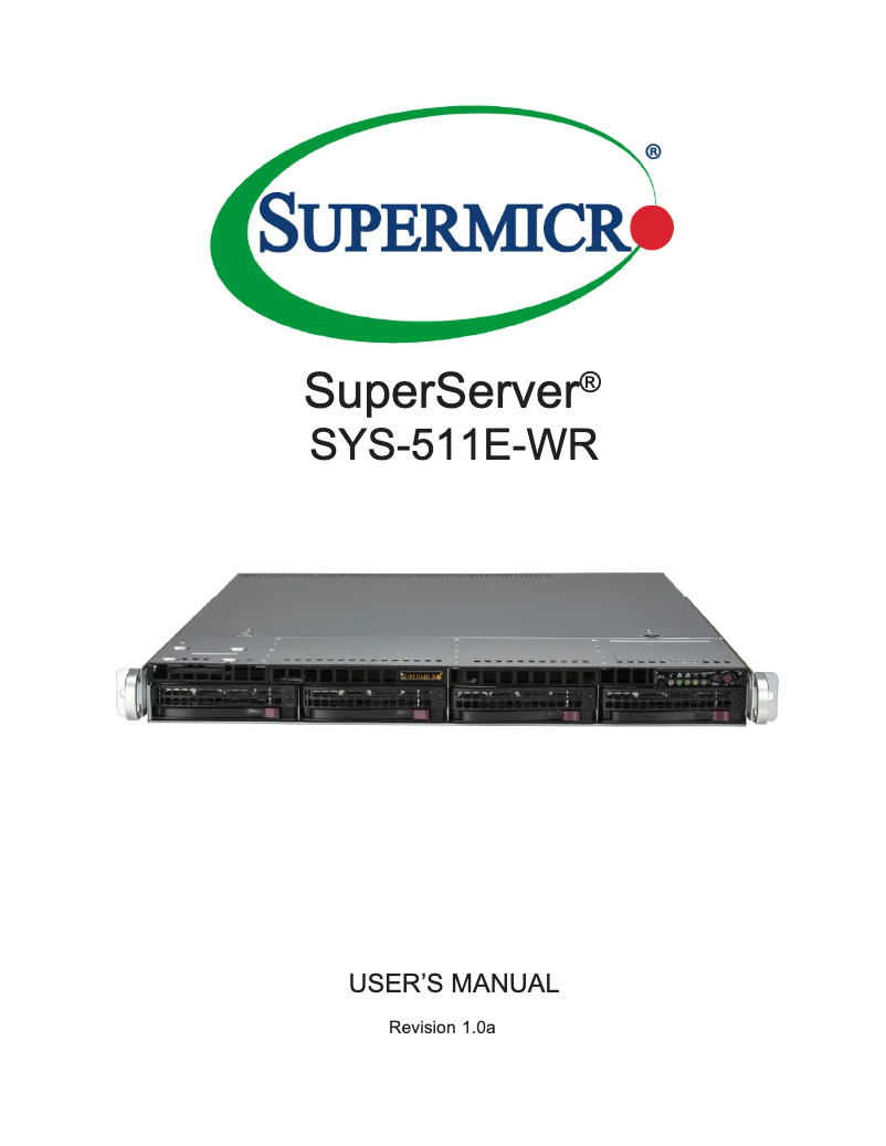 Page 1 de la notice Manuel utilisateur Supermicro SuperServer SYS-511E-WR