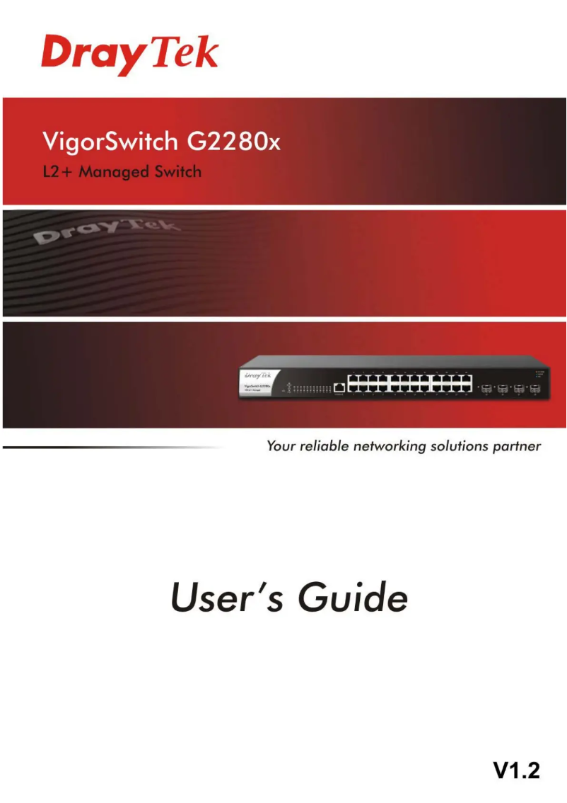 Page 1 de la notice Manuel utilisateur Draytek VigorSwitch G2280x