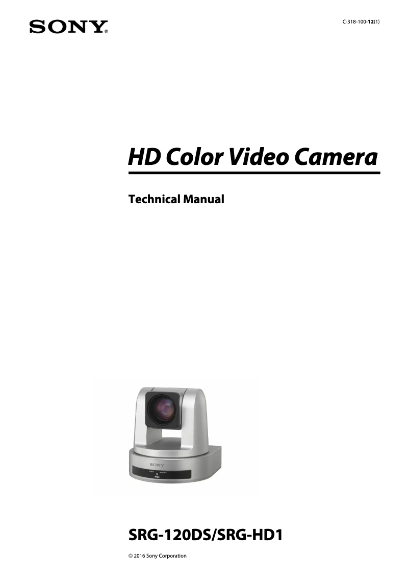 Page 1 de la notice Manuel utilisateur Sony SRG-HD1