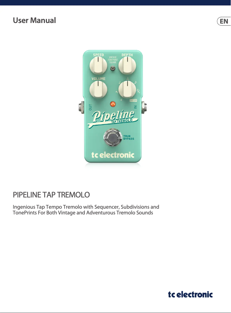Image de la première page du manuel de l'appareil Pipeline Tap Tremolo