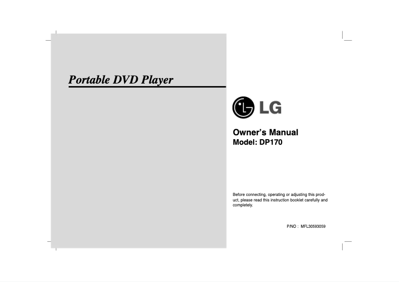 Image de la première page du manuel de l'appareil DP170N