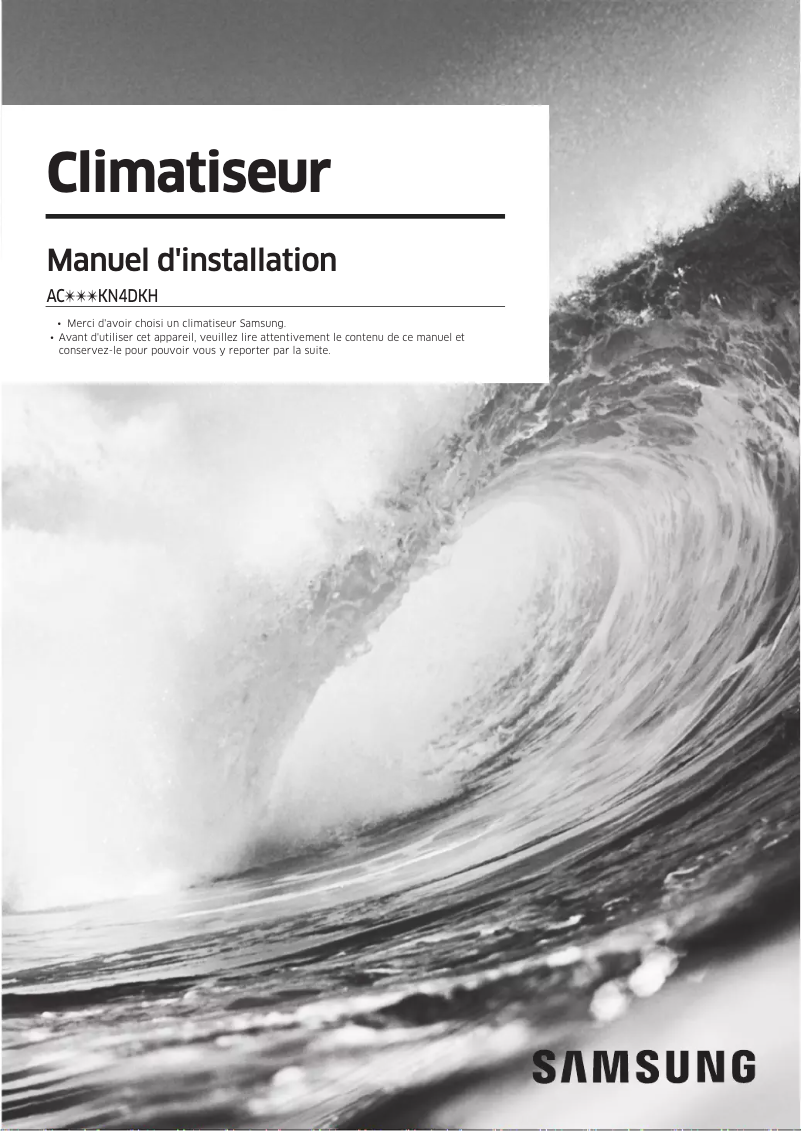 Page n°1 - Guide d'installation Samsung AC140KX4DKH/EU