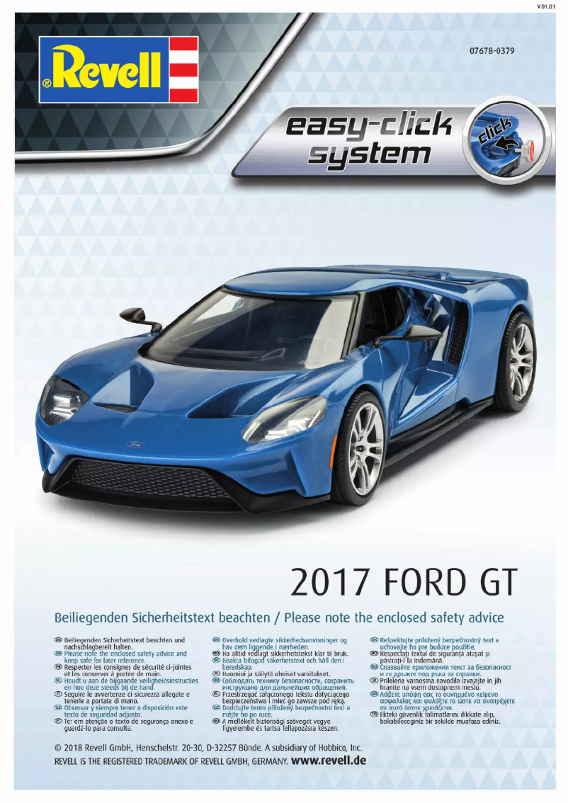 Page 1 de la notice Manuel utilisateur Revell 2017 Ford GT