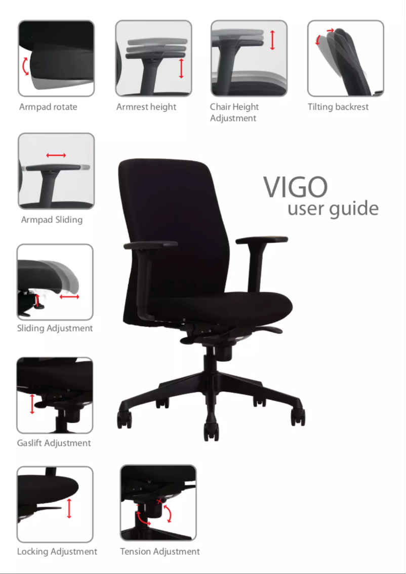 Page 1 de la notice Manuel utilisateur Euroseats Vigo