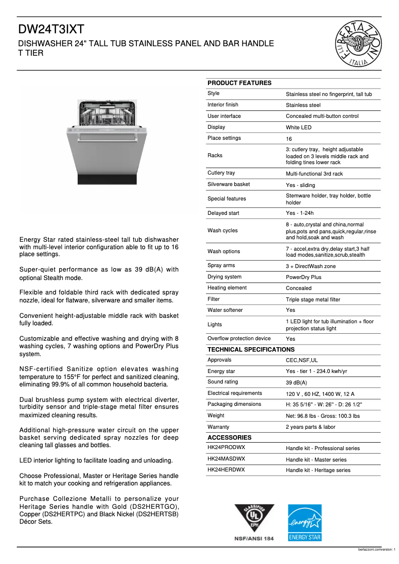 Image de la première page du manuel de l'appareil DW24T3IXT