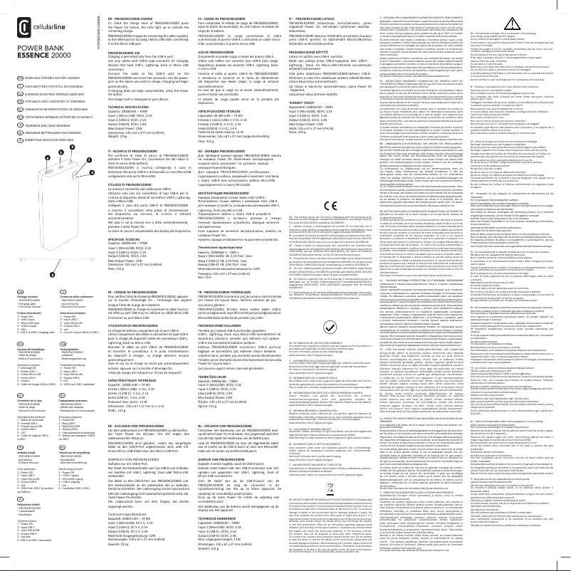 Page 1 de la notice Manuel utilisateur Cellular Line ESSENCE 20000