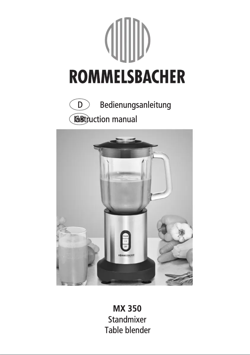 Página 1 del manual Manual de usuario Rommelsbacher MX 350