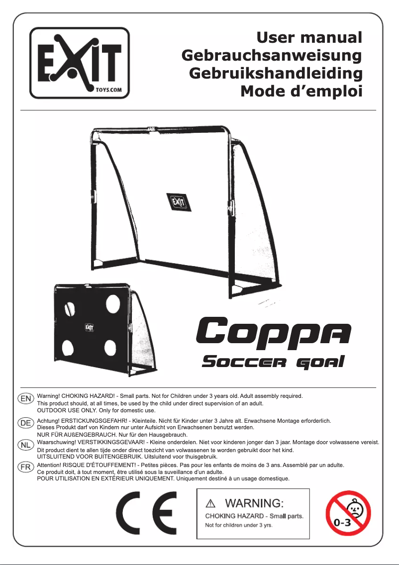 Page 1 de la notice Manuel utilisateur EXIT Coppa Goal