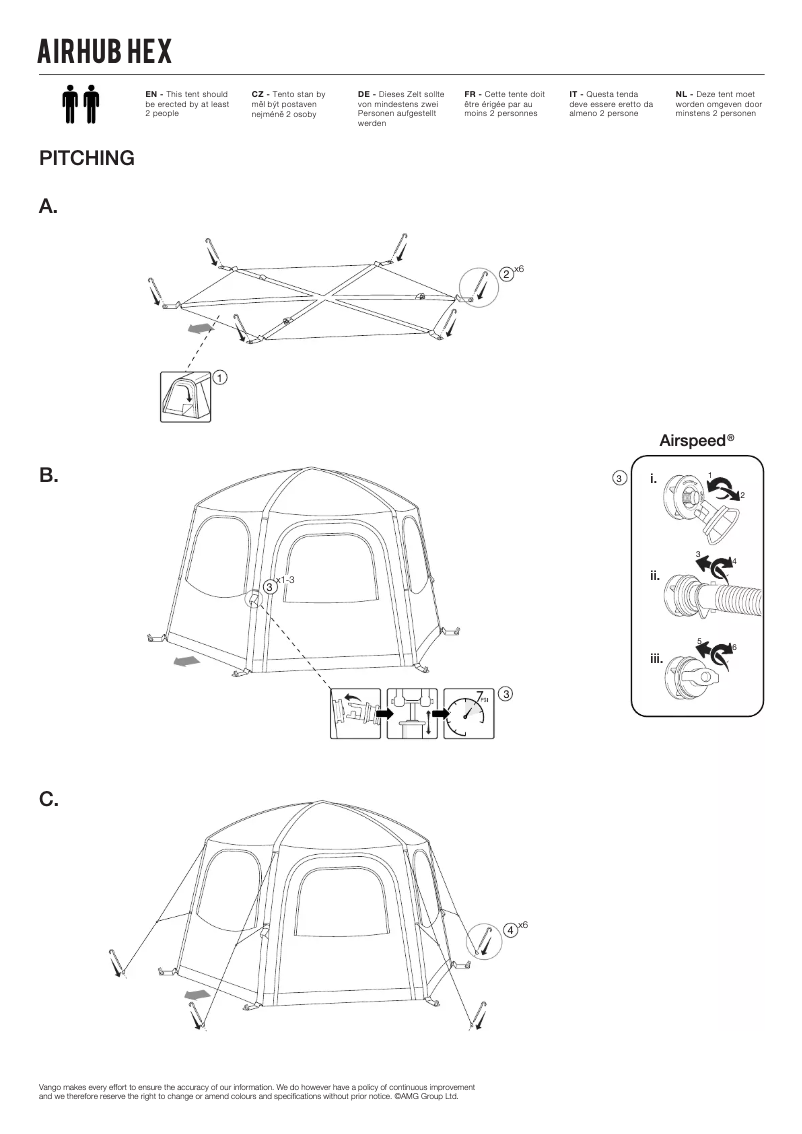 Page 1 de la notice Manuel utilisateur Vango AirHub Hex