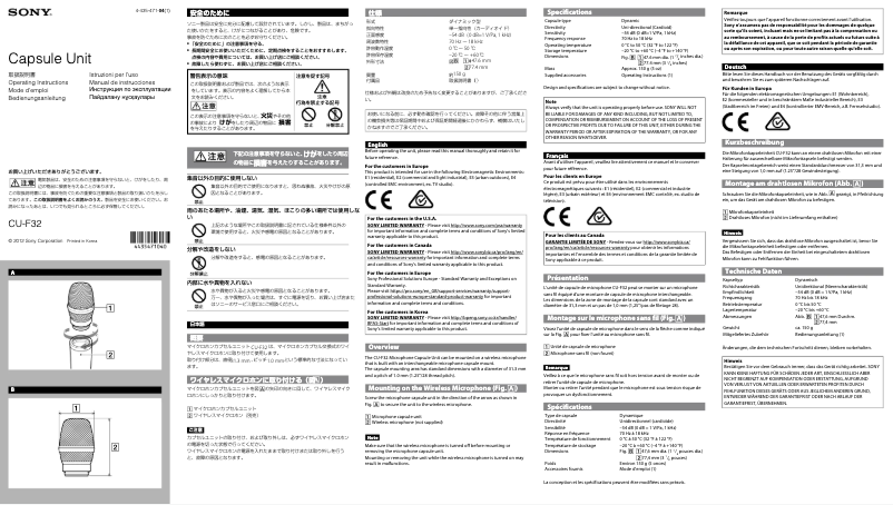 Página 1 del manual Manual de usuario Sony CU-F32