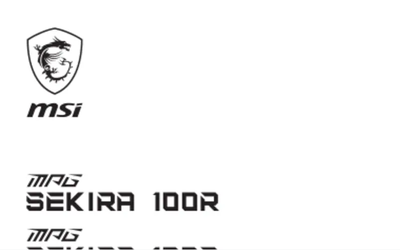 Page n°1 - Manuel utilisateur MSI MPG Sekira 100R