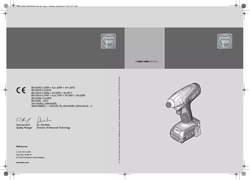 Image de la première page du manuel de l'appareil ASCD 12-100 W4C