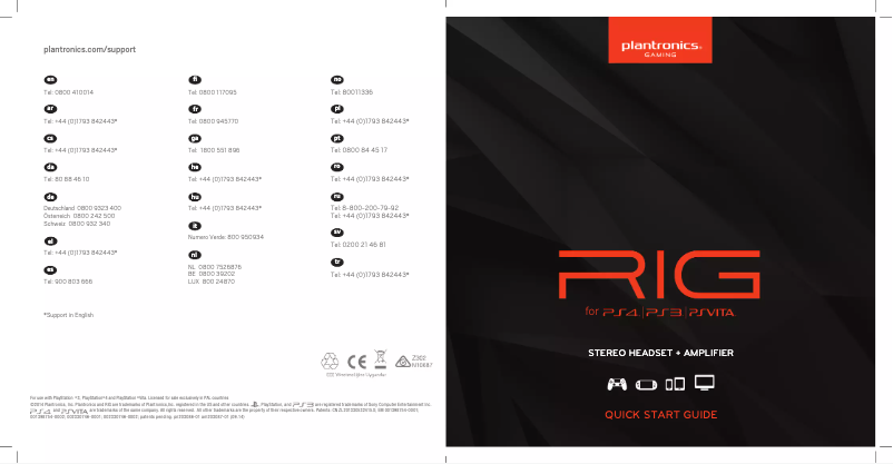 Page n°1 - Manuel utilisateur Plantronics RIG System PlayStation